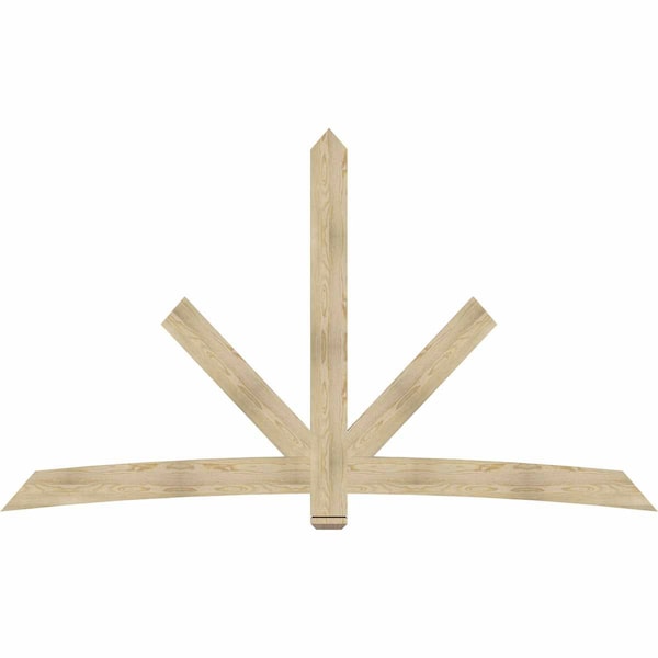 Ekena Millwork Alberta Rough Sawn Timber Gable Bracket, Douglas Fir, 108"W x 63"H x 2"D x 6"F, 14/12 Pitch GBW108X63X0206ALB00RDF - main